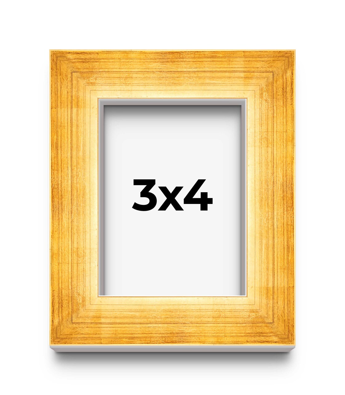 Photo Size Minimalist Shadow Box Gold Picture Frame - UV Acrylic, Backing, Hanging Hardware